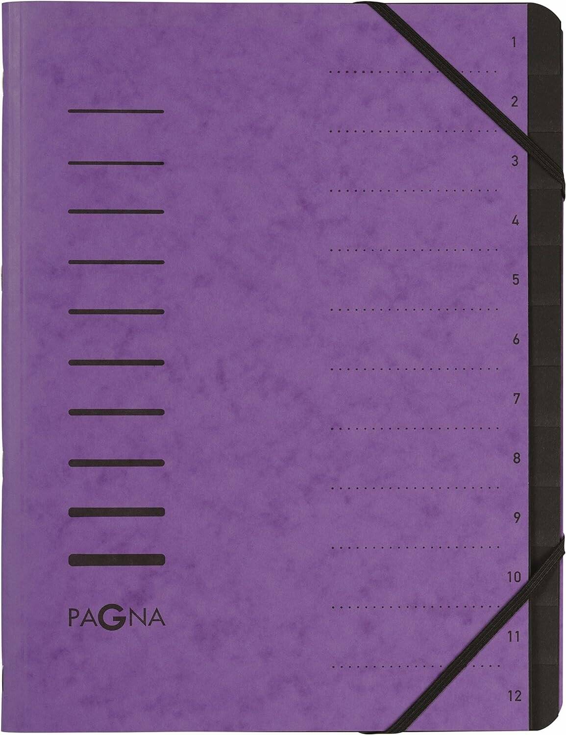 PAGNA Ordnungsmappe 12 Fächer violett