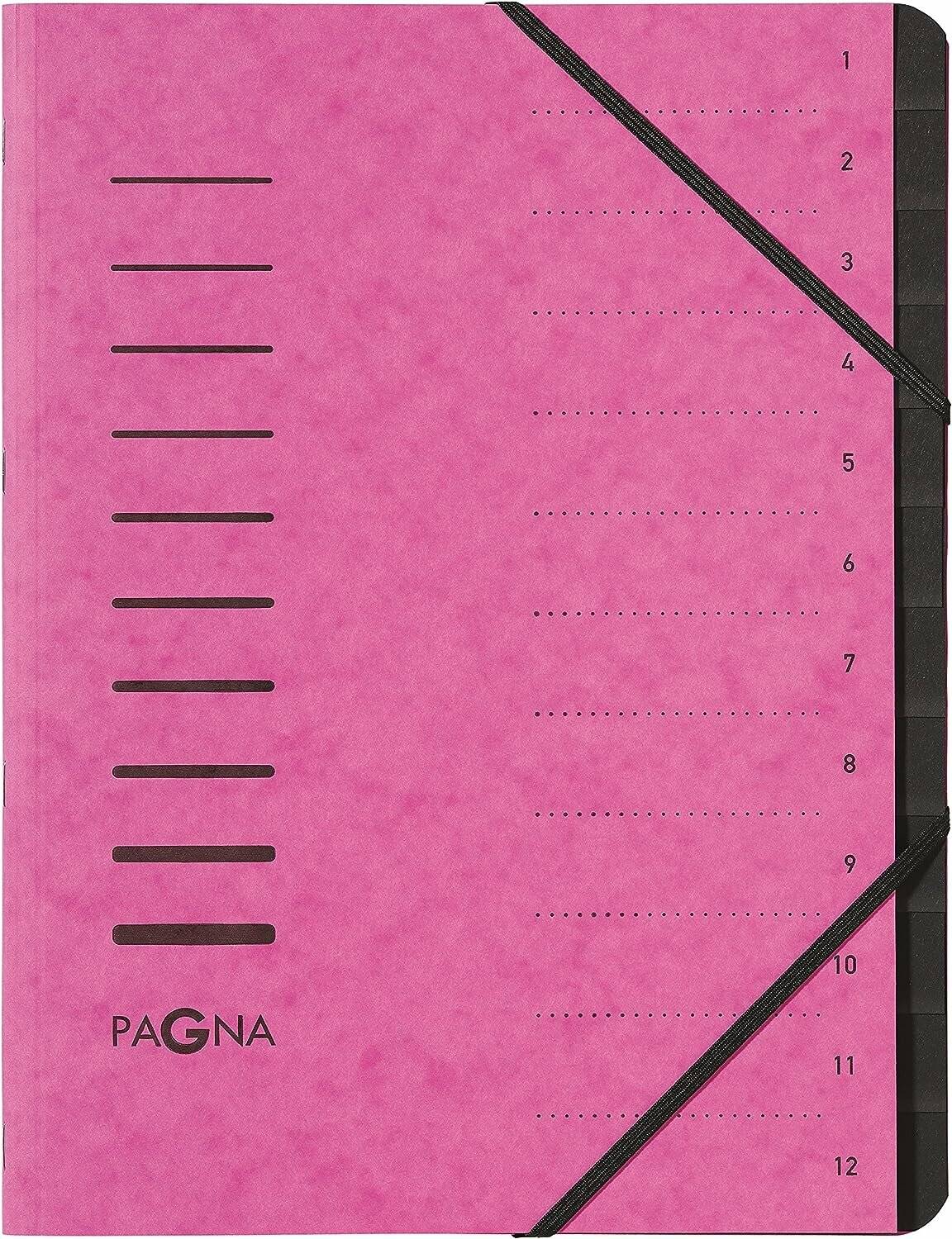PAGNA Ordnungsmappe 12 Fächer rosa