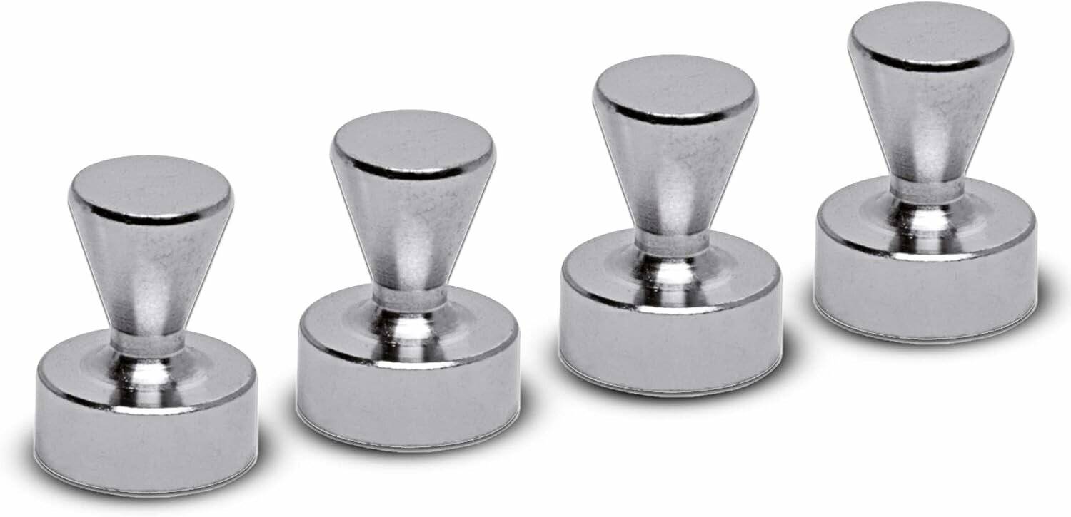 4 MAUL Kegelmagnete silber &Oslash 2,0 x 2,3 cm
