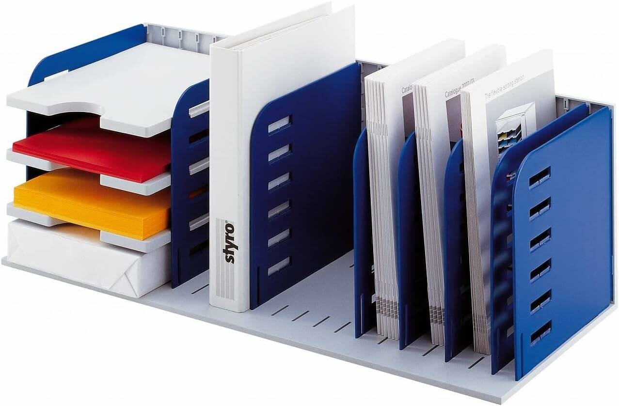 styro Sortierstation styrorac grau/blau mit 7 Fächer