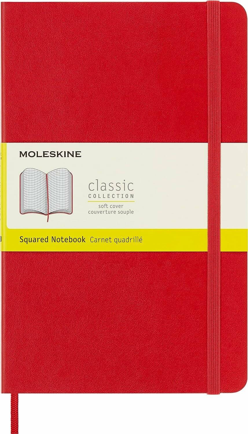 MOLESKINE Notizbuch Classic Collection ca. DIN A5 kariert, scharlachrot Softcover 192 Seiten