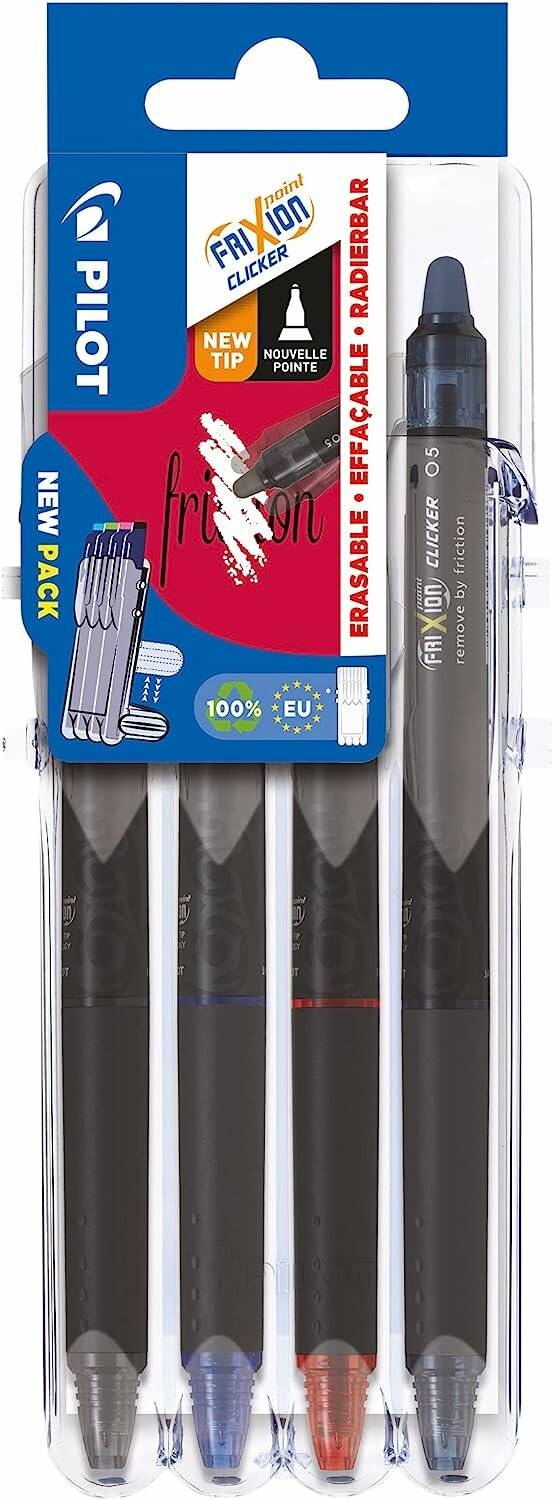 Pilot FRIXION point CLICKER 2 Go Tintenroller-Set farbsortiert 0,3 mm