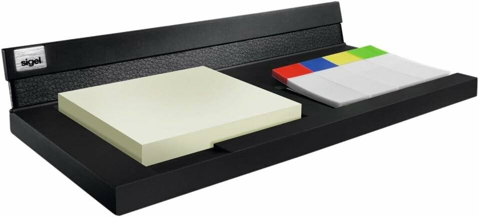 SIGEL Zettelbox cintano:S schwarz inkl. Haftnotizen und Haftmarkern