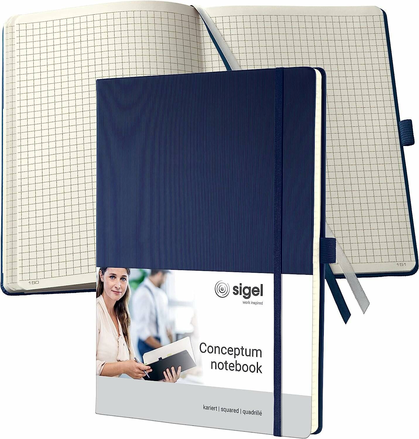 SIGEL Notizbuch CONCEPTUM® ca. DIN A4 kariert, blau Hardcover 194 Seiten