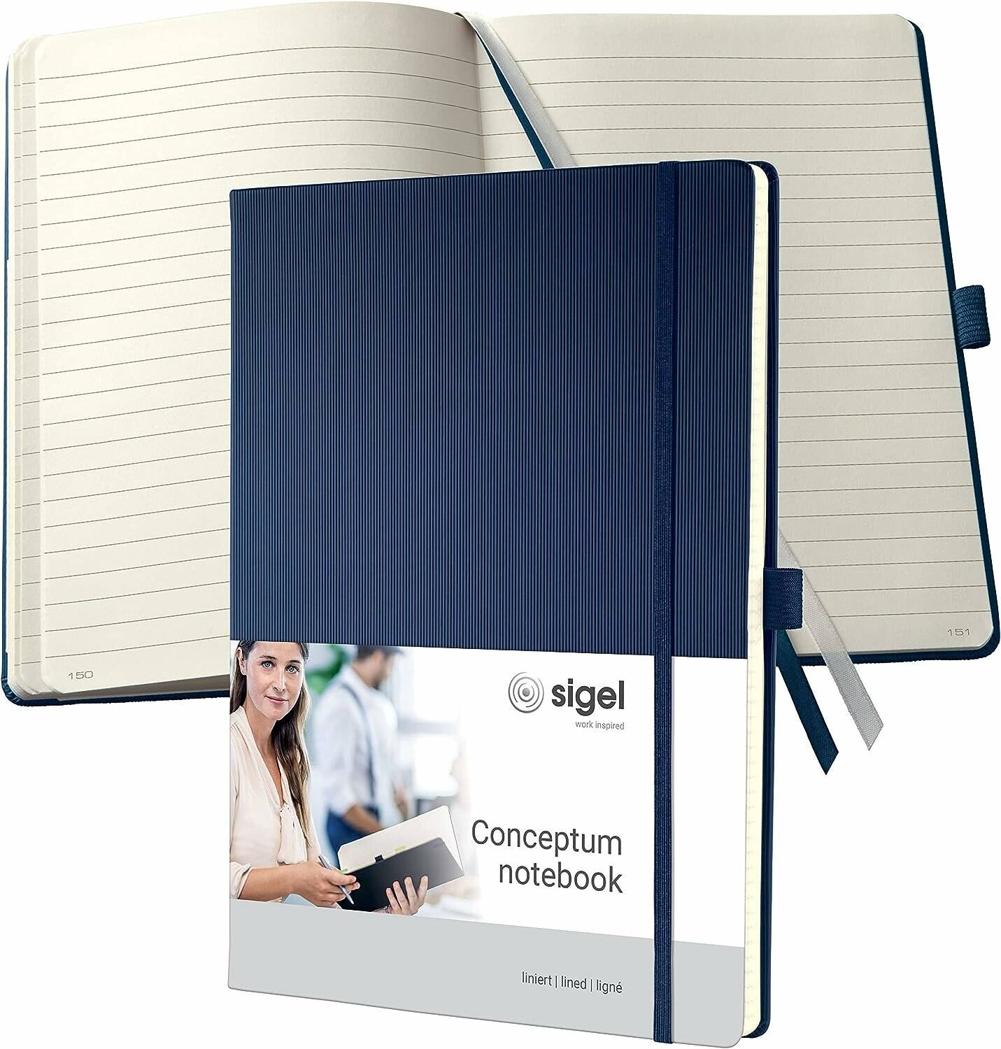 SIGEL Notizbuch CONCEPTUM® ca. DIN A4 liniert, blau Hardcover 194 Seiten