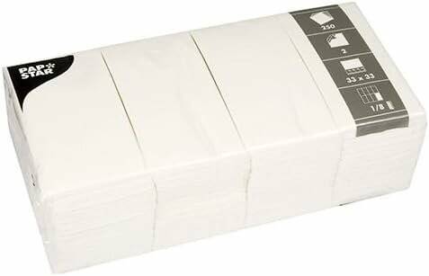 250 PAPSTAR Servietten weiß 2-lagig 16,5 x16,5 cm
