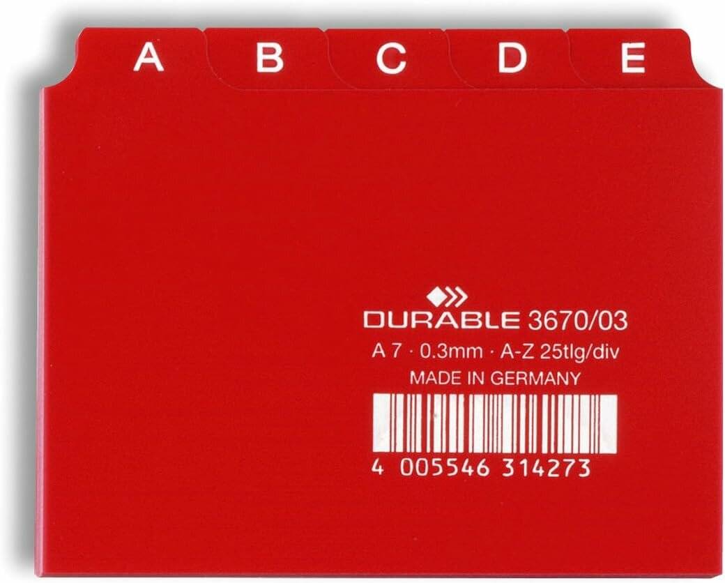 DURABLE Karteikartenregister A-Z rot