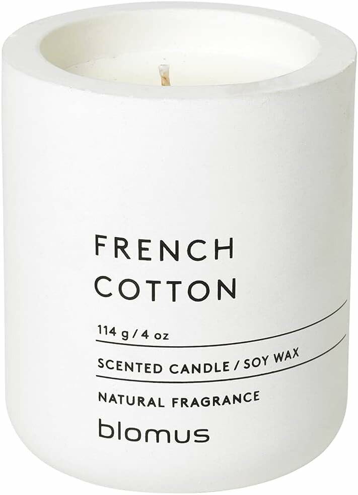 blomus Duftkerze FRENCH COTTON weiß Baumwolle