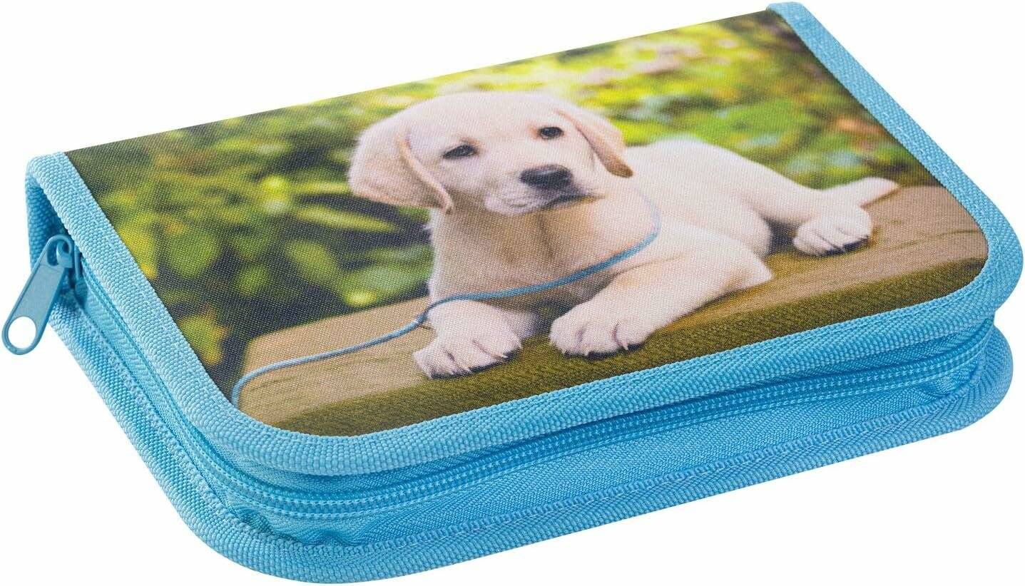 EBERHARD FABER Federmäppchen befüllt Hund Motiv 42 teilig, 19,6 x 3,4 cm