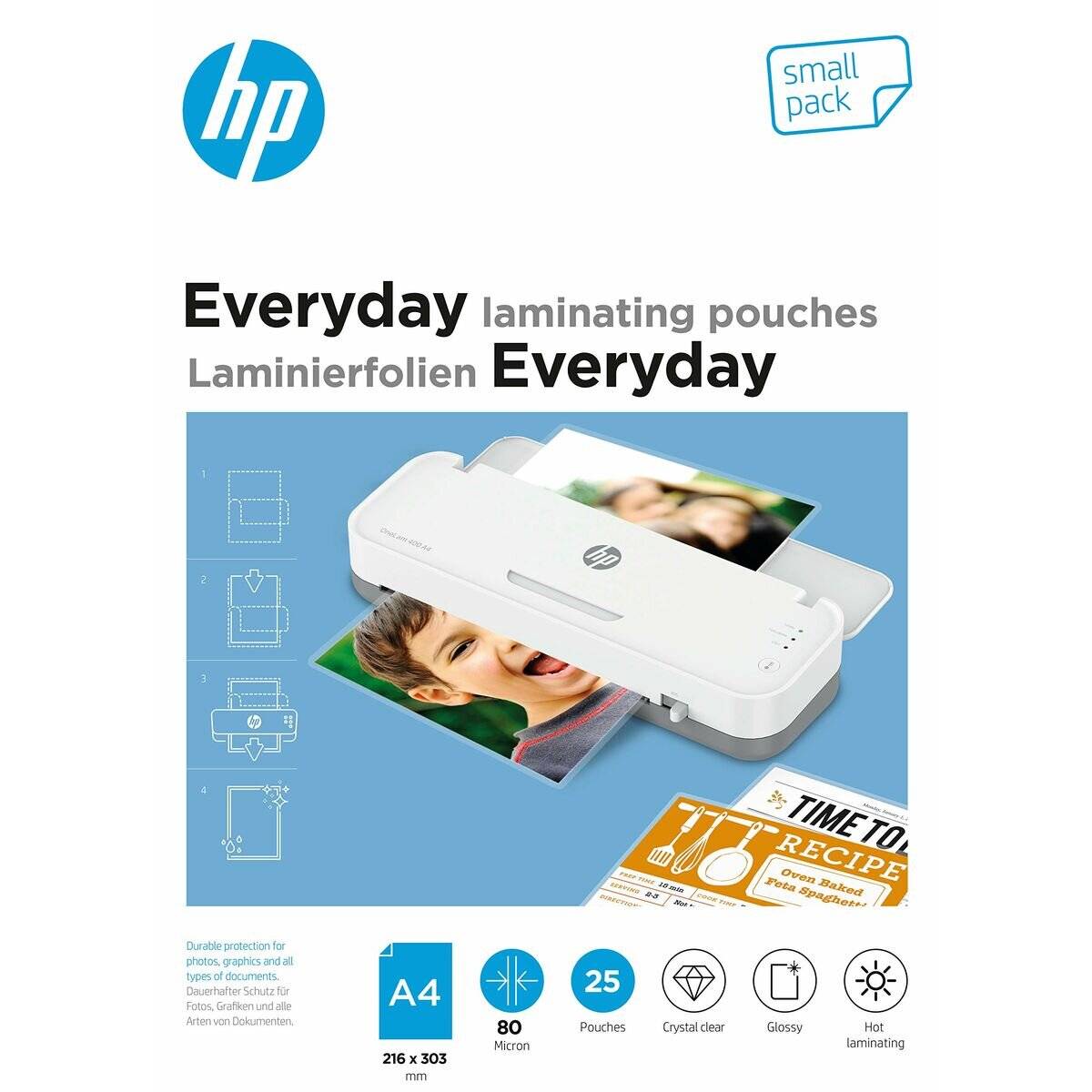25 HP Everyday Laminierfolien glänzend für A4 80 micron