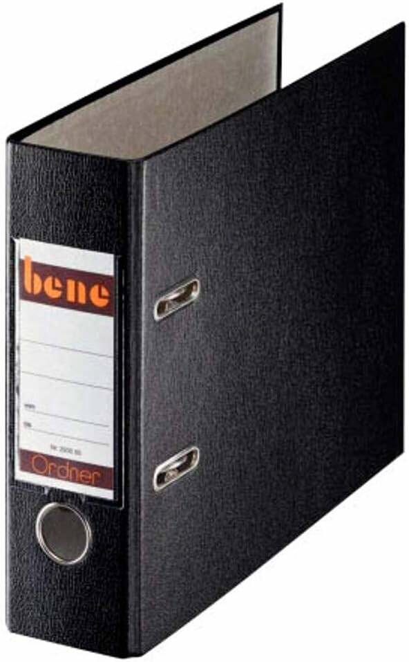 bene A5 Ordner schwarz Kunststoff 7,5 cm DIN A5 quer