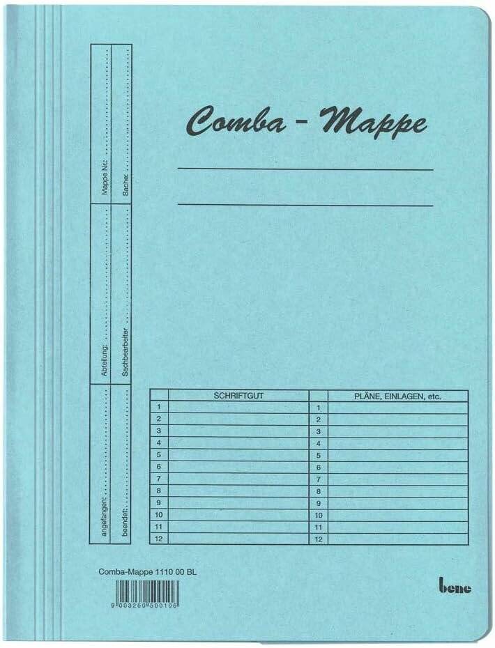 5 bene Schnellhefter Karton blau DIN A4