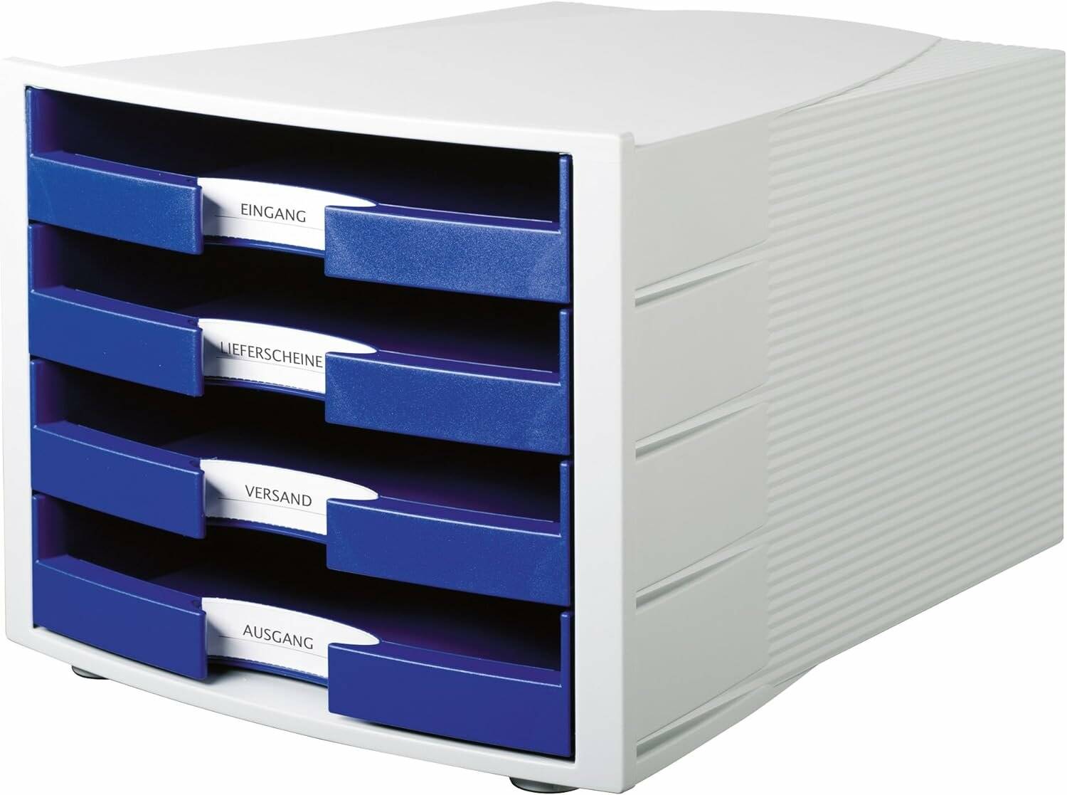 HAN Schubladenbox Impuls blau DIN C4 mit 4 Schubladen