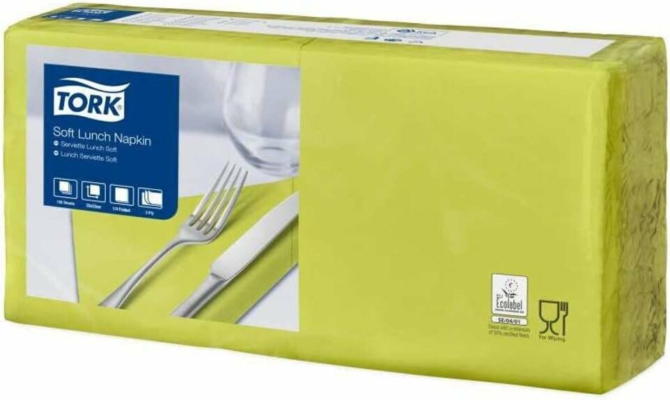 150 TORK Servietten Soft limone 3-lagig 16,3 x16,5 cm