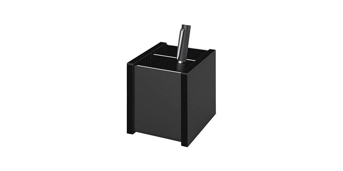 WEDO Stiftehalter Black Office schwarz Acryl 2 Fächer 8,3 x 10,0 x 9,6 cm