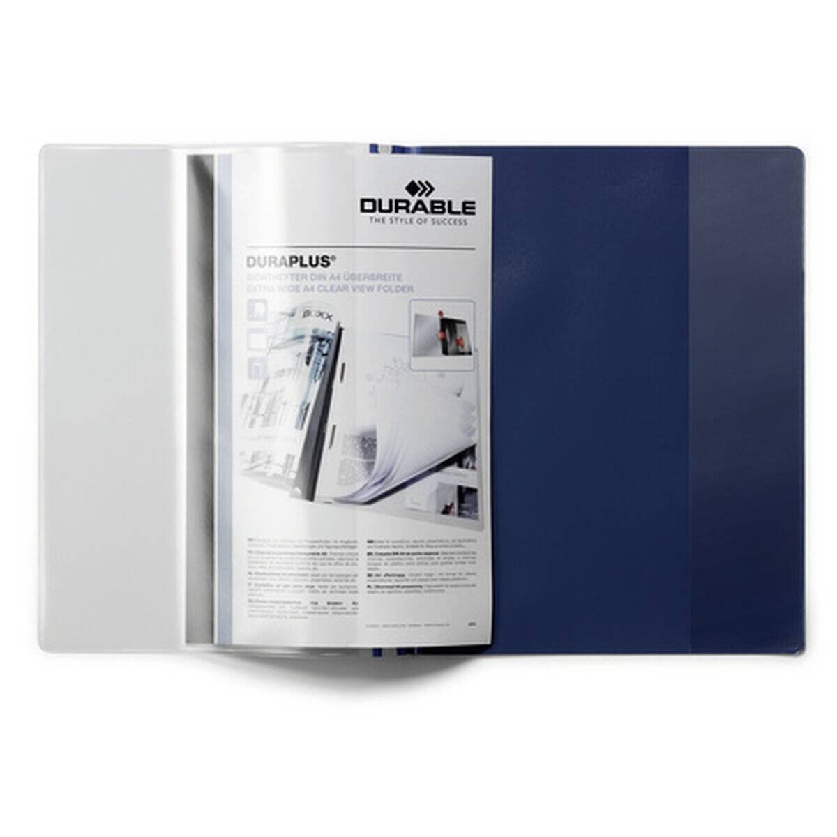 25 DURABLE Präsentationshefter DURAPLUS blau DIN A4 überbreit