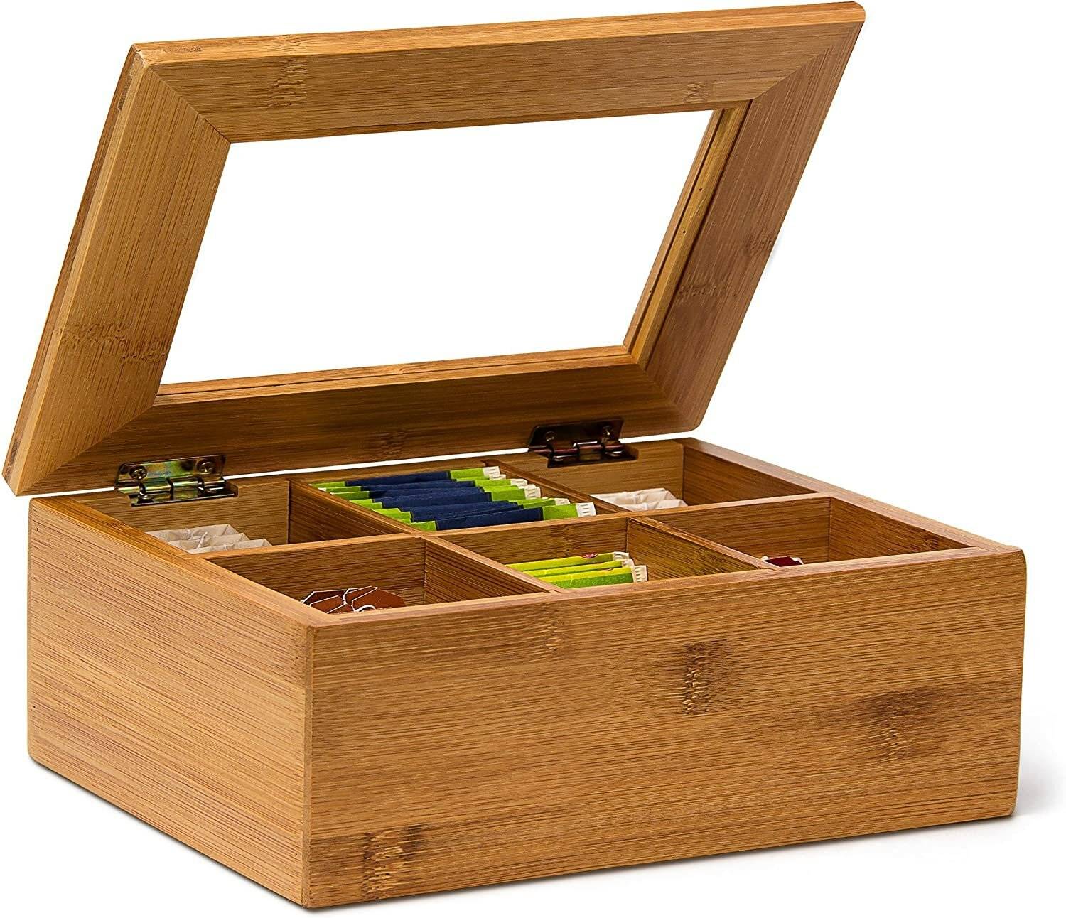 relaxdays Teebox braun 22,0 x 16,0 cm