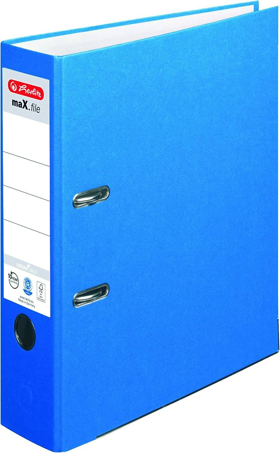 herlitz maX.file nature plus Ordner blau Karton 8,0 cm DIN A4