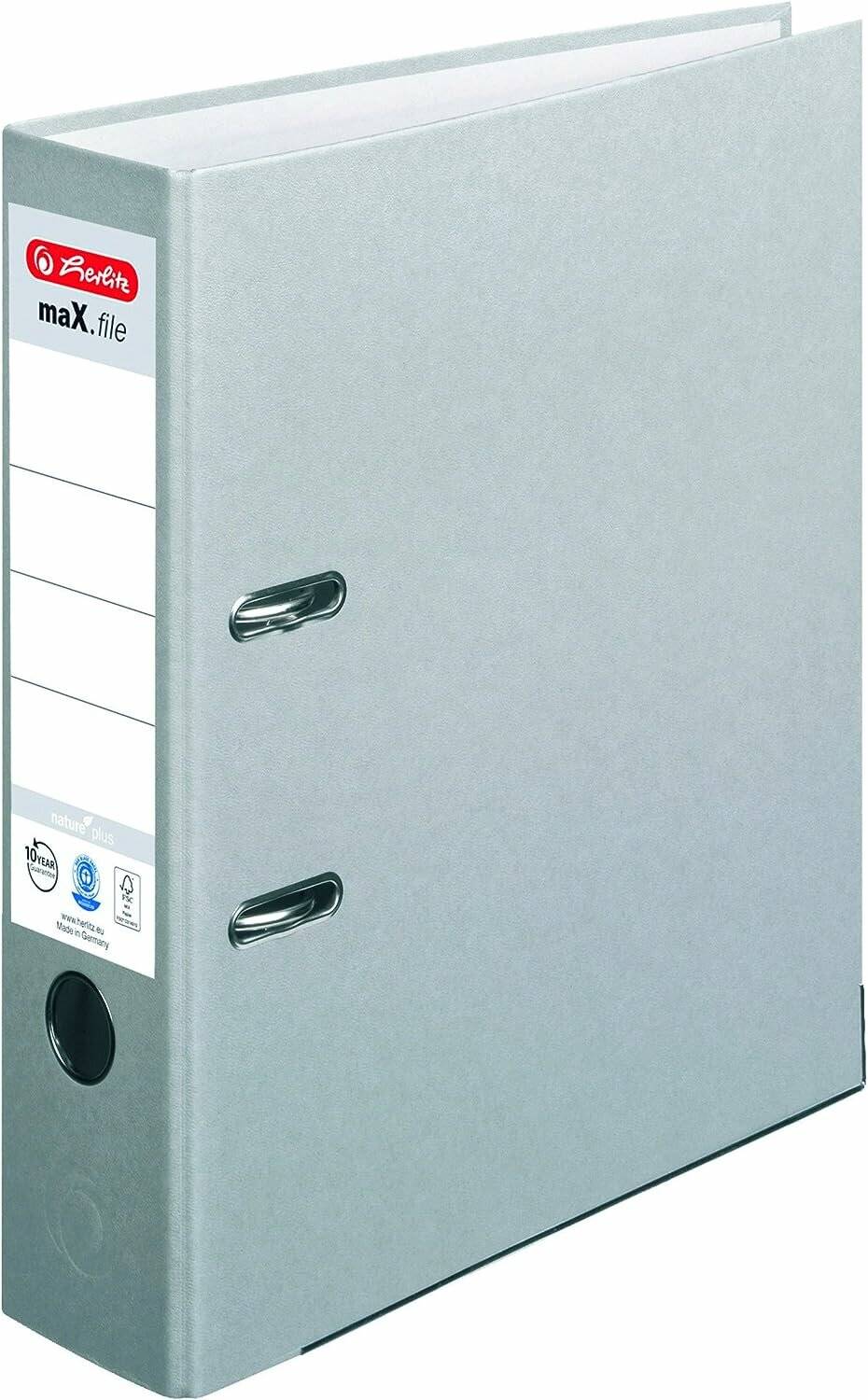 herlitz maX.file nature plus Ordner grau Karton 8,0 cm DIN A4