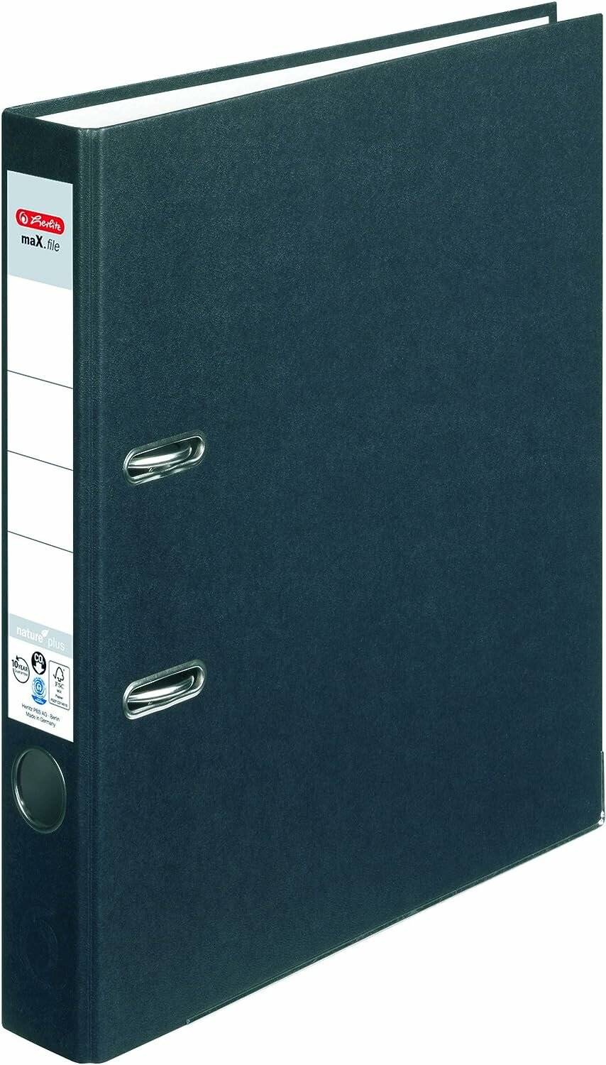 herlitz maX.file nature plus Ordner schwarz Karton 5,0 cm DIN A4