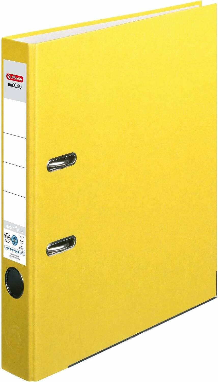 herlitz maX.file nature plus Ordner gelb Karton 5,0 cm DIN A4