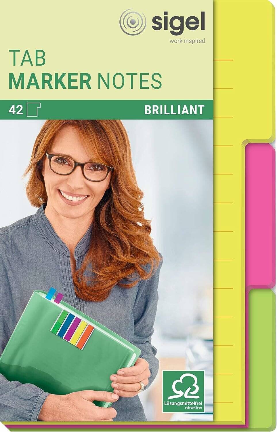SIGEL TAB MARKER NOTES Haftnotizen Standard farbsortiert 42 Blatt