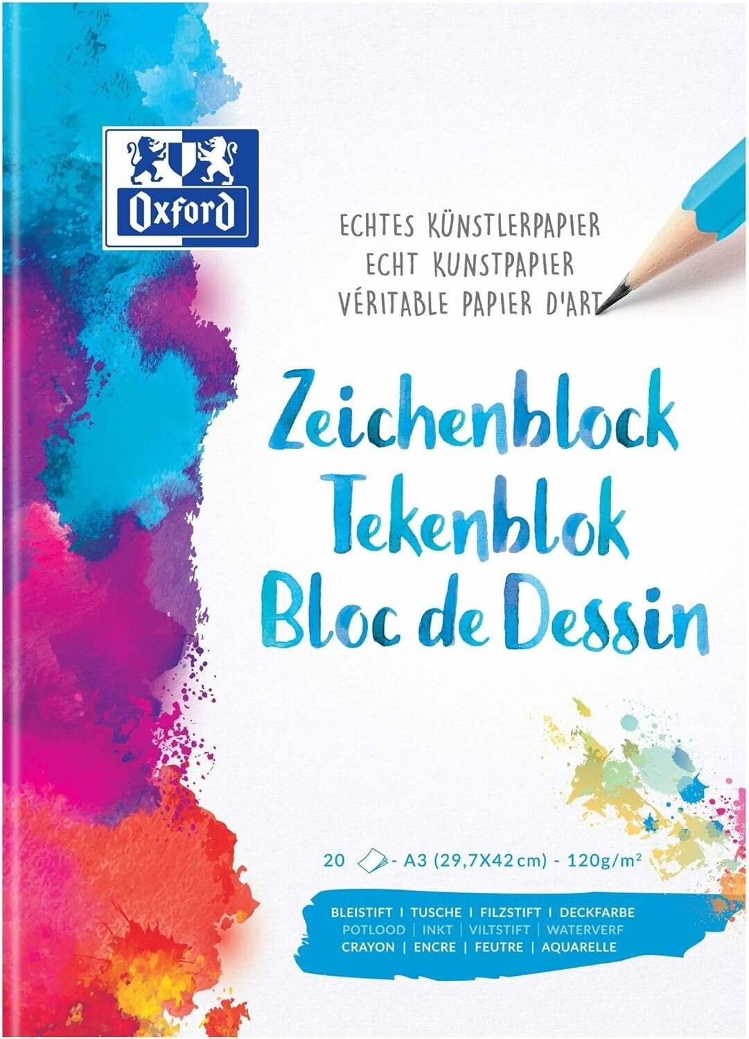 OXFORD Zeichenblock Schule DIN A3