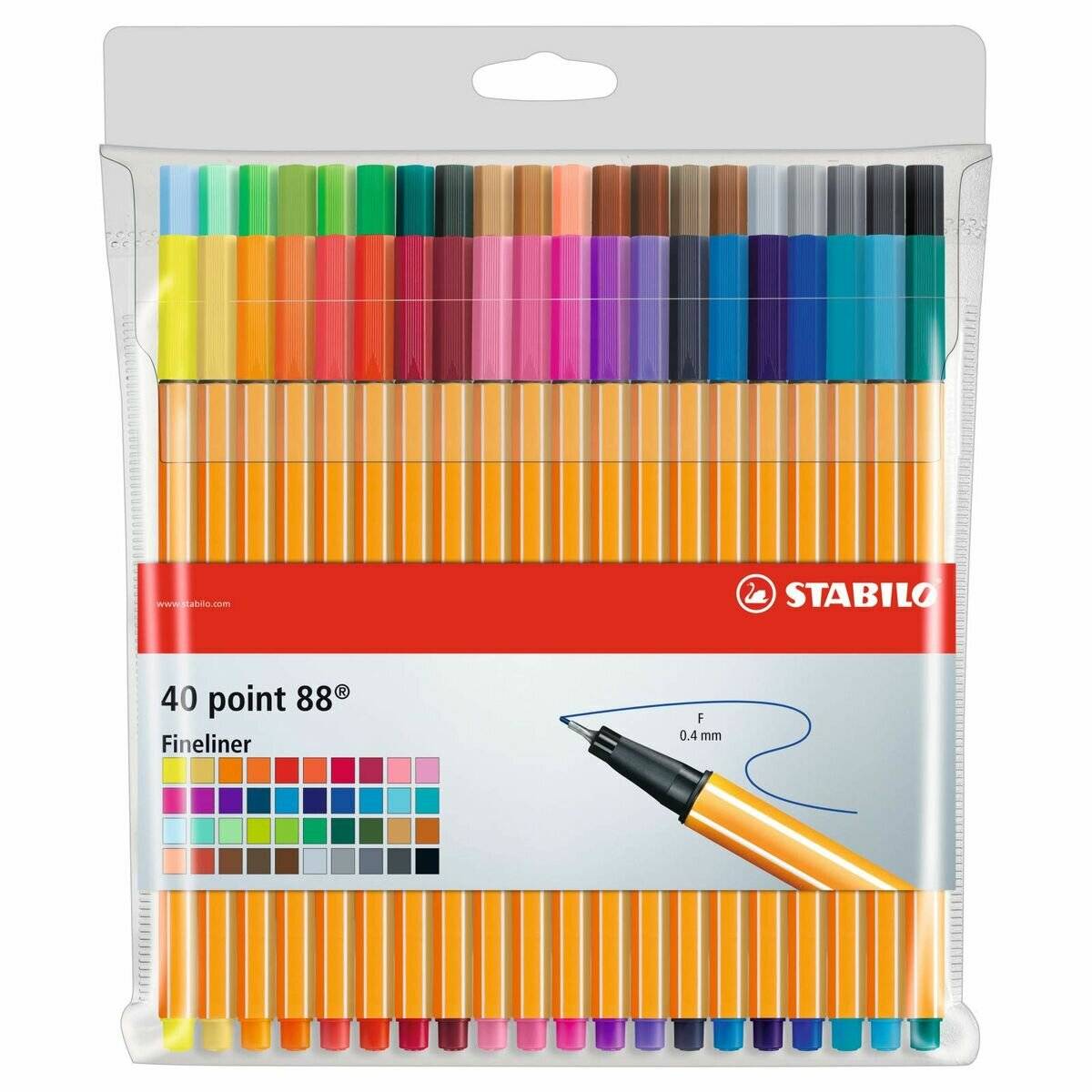 40 STABILO Point 88 Fineliner farbsortiert 0,4 mm