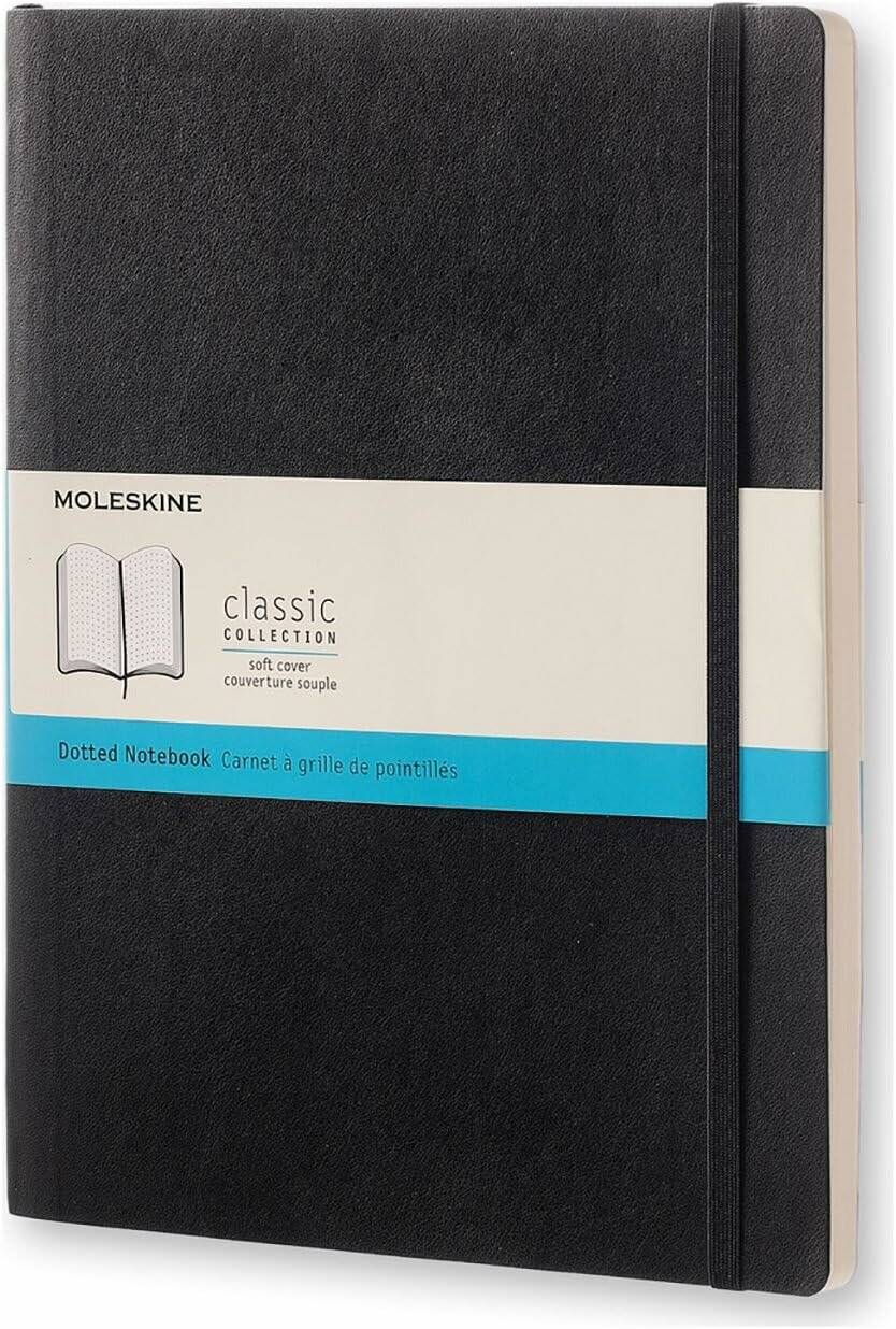 MOLESKINE Notizbuch Classic Collection flexibler Einband ca. DIN A4 punktraster, schwarz Softcover 192 Seiten