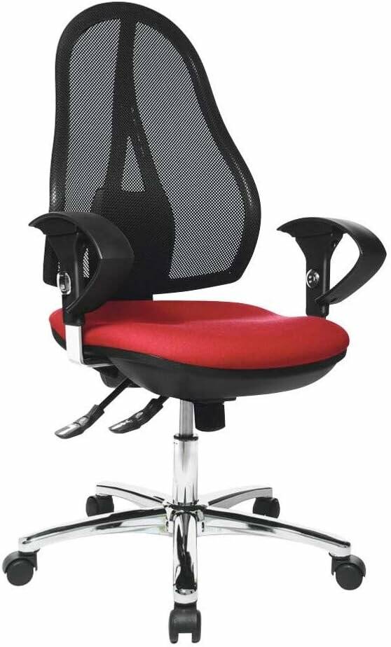 Topstar Bürostuhl Open Point SY Deluxe, OP290U G21 rot, schwarz, chrom Stoff