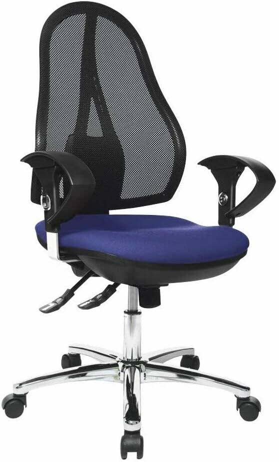 Topstar Bürostuhl Open Point SY Deluxe, OP290U G26 blau, schwarz, chrom Stoff