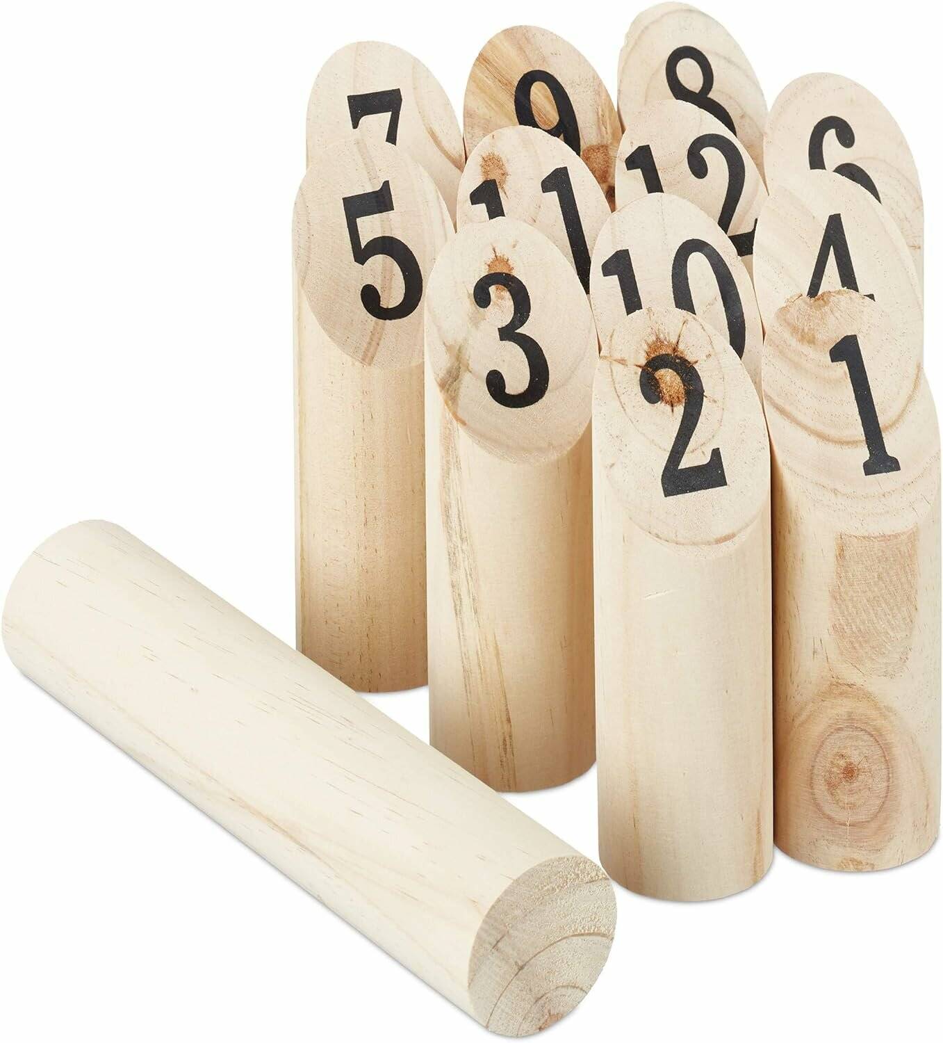 relaxdays Kubb Wikingerspiel Wurfspiel
