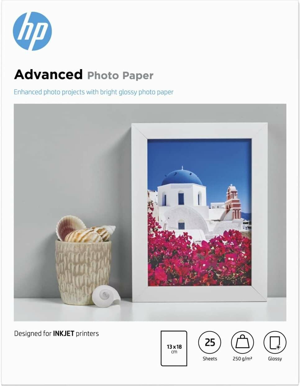 HP Fotopapier Q8696A 13,0 x 18,0 cm glänzend 250 g/qm 25 Blatt