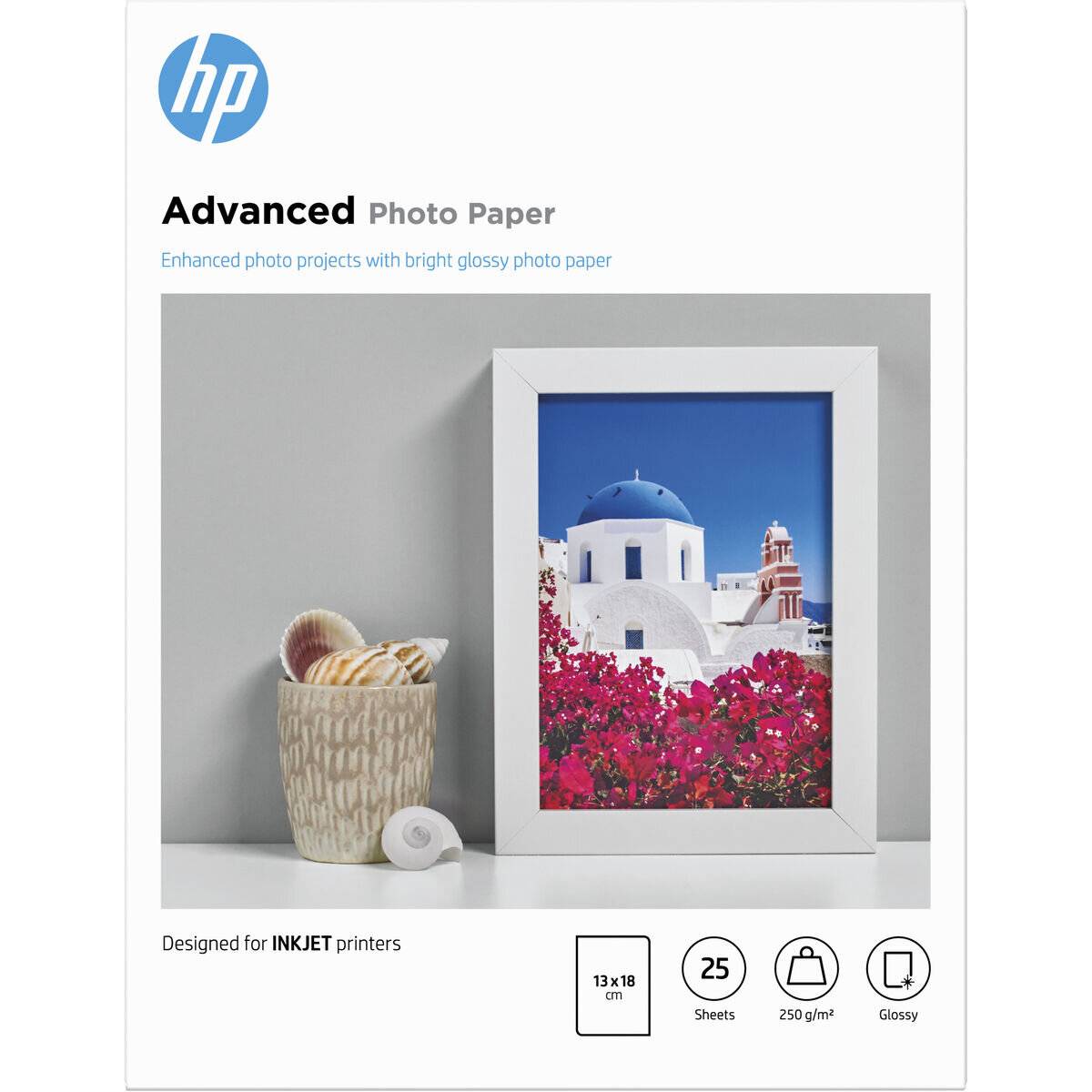 HP Fotopapier Q8696A 13,0 x 18,0 cm glänzend 250 g/qm 25 Blatt