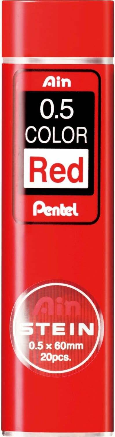 20 Pentel Ain STEIN C275-RD Bleistiftminen rot 0,5 mm