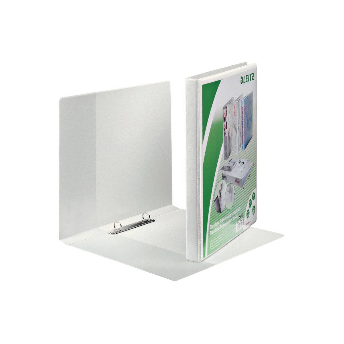 6 LEITZ Präsentationsringbücher 2-Ringe weiß 2,9 cm DIN A4