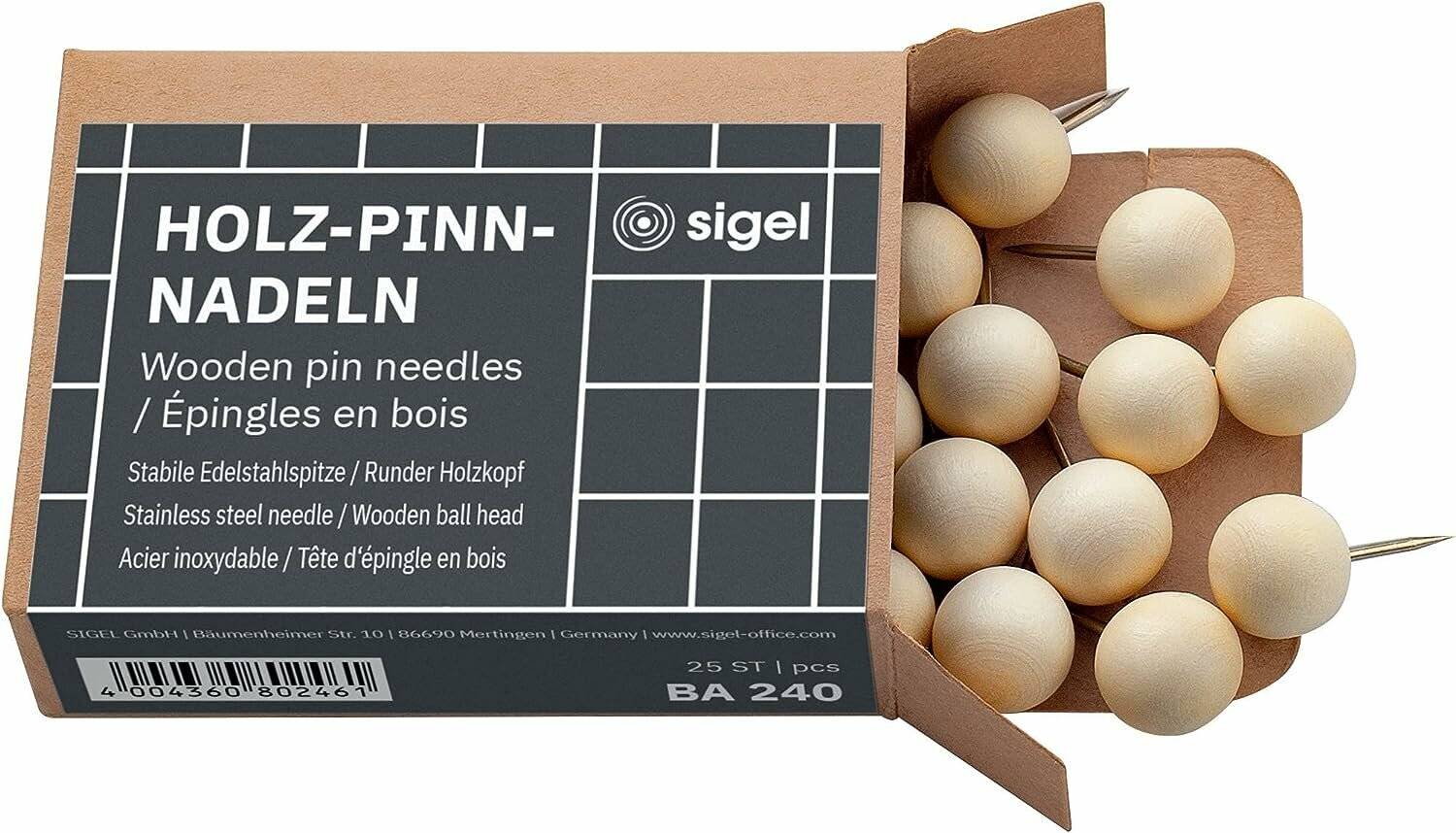 25 SIGEL Pinnnadeln braun