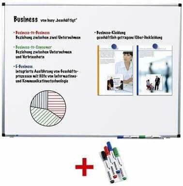 Legamaster Whiteboard Premium 100 x 75cm lackiert Aluminiumrahmen inkl. Marker