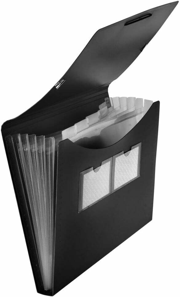 FolderSys Fächermappe 5 Fächer schwarz