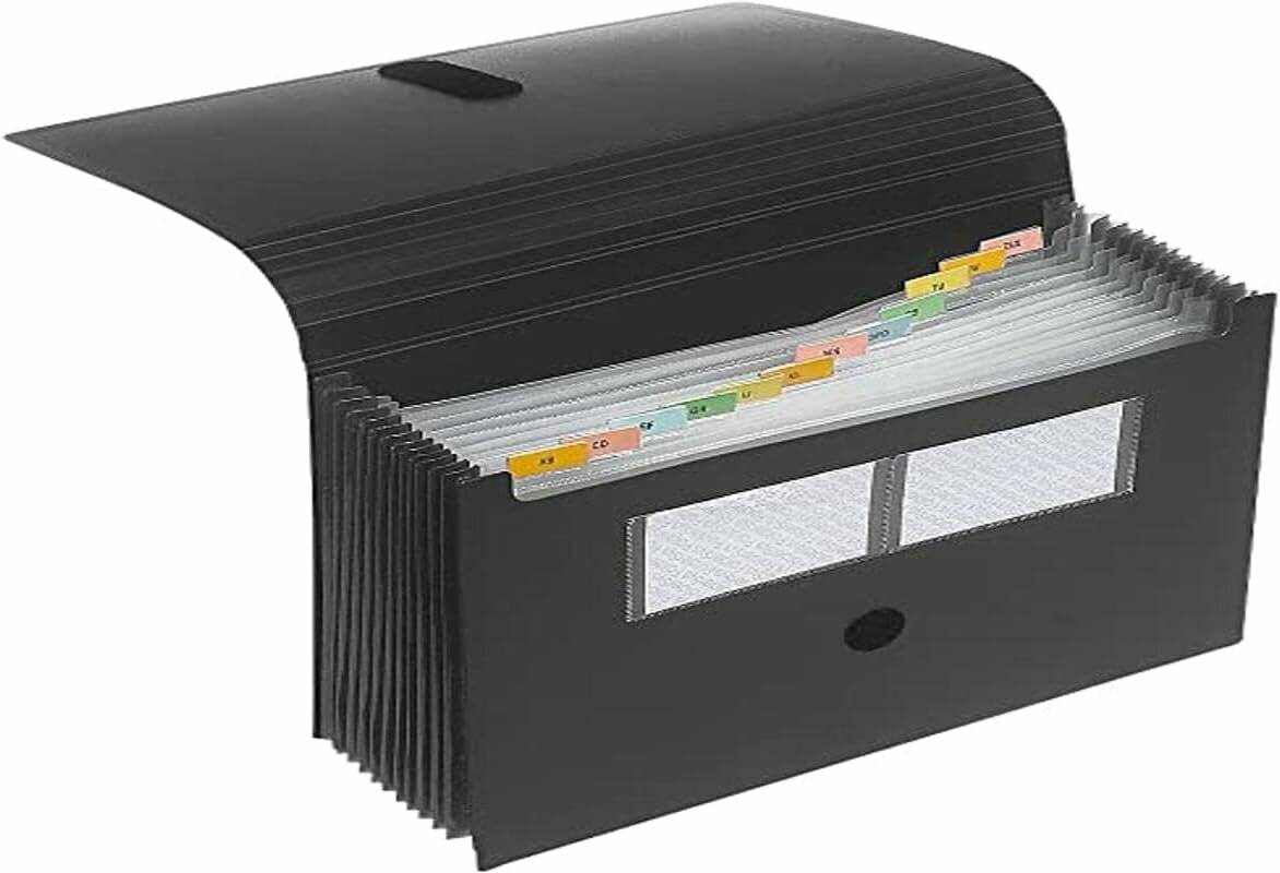 FolderSys Fächermappe 12 Fächer schwarz