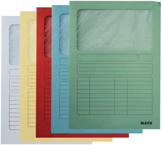 100 LEITZ Dokumententaschen 3950 DIN A4 farbsortiert glatt
