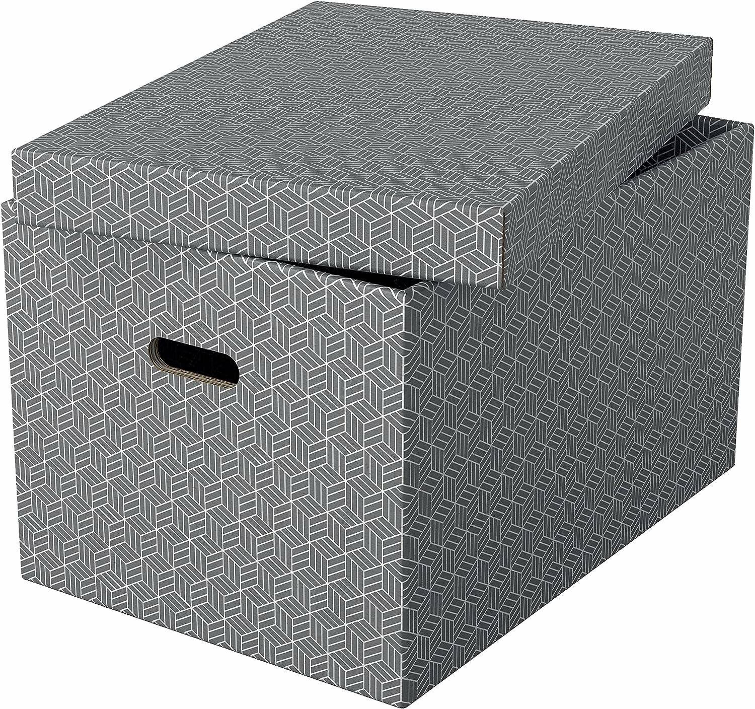 3 Esselte Home Aufbewahrungsboxen 50,0 l grau 35,5 x 51,0 x 30,5 cm