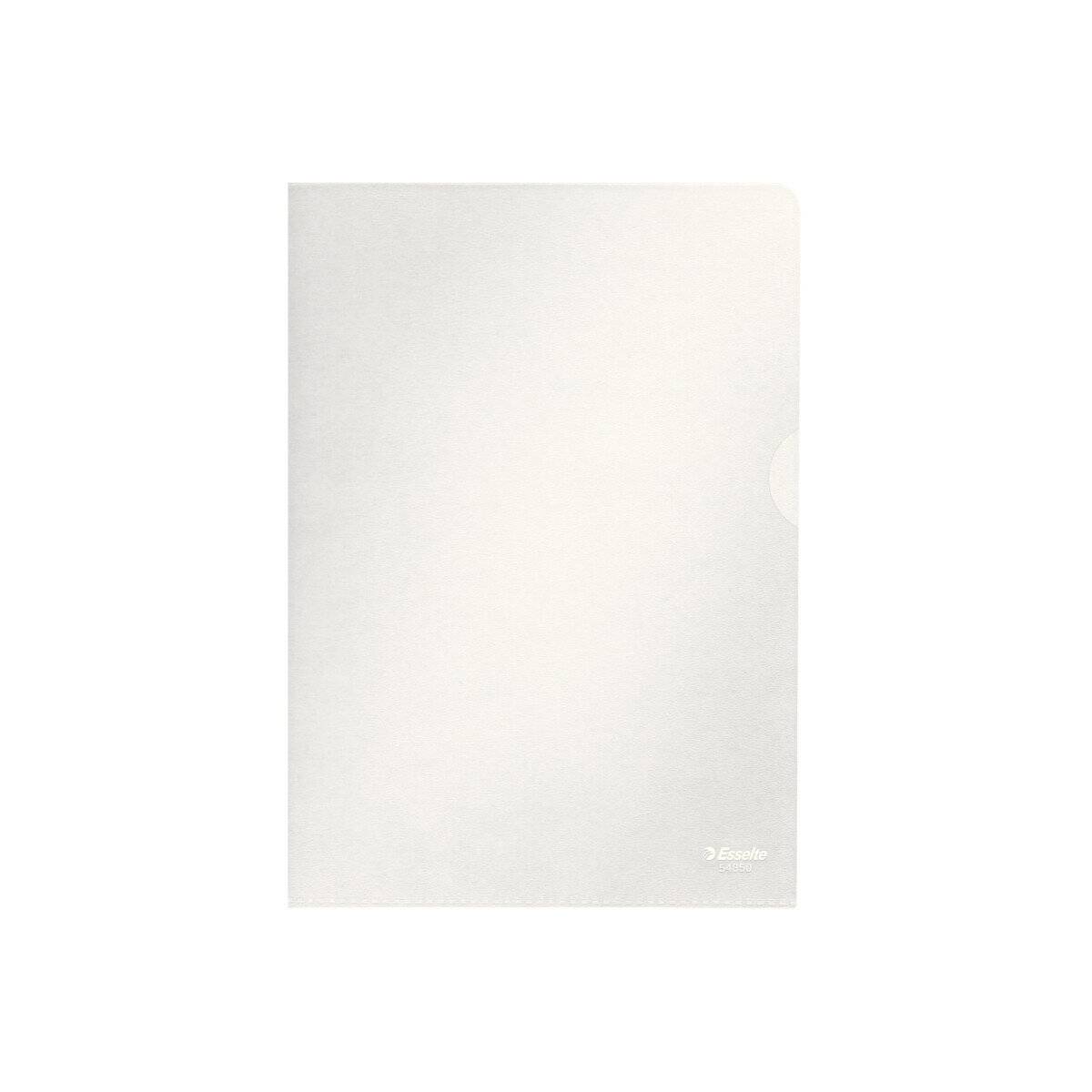 100 Esselte Sichthüllen Standard Plus 54850 DIN A5 transparent genarbt 0,12 mm