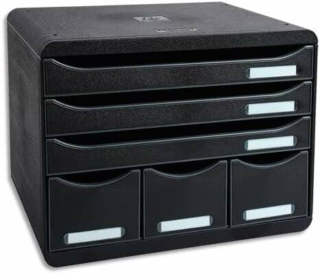 Exacompta Schubladenbox STORE-BOX schwarz DIN A4+ quer mit 6 Schubladen