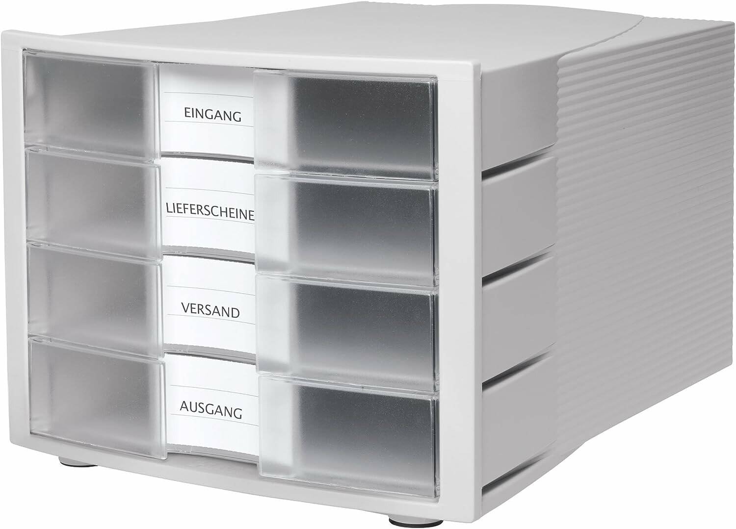 HAN Schubladenbox Impuls transparent DIN C4 mit 4 Schubladen