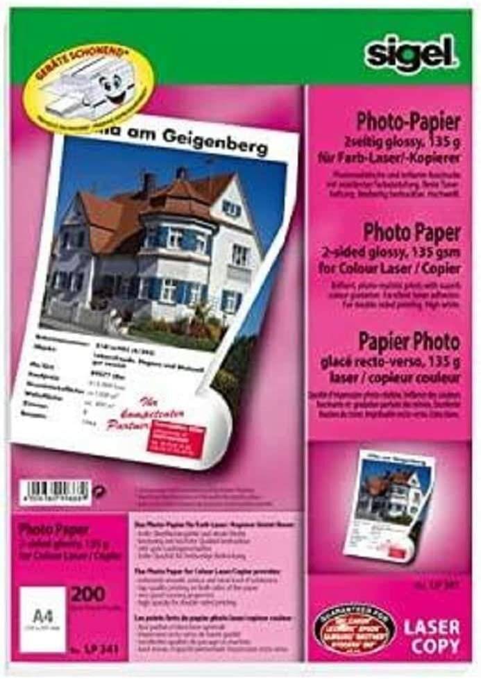 SIGEL Fotopapier LP341 DIN A4 hochglänzend 135 g/qm 200 Blatt