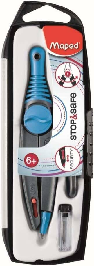maped Zirkel STOP&SAFE blau, lila oder rot