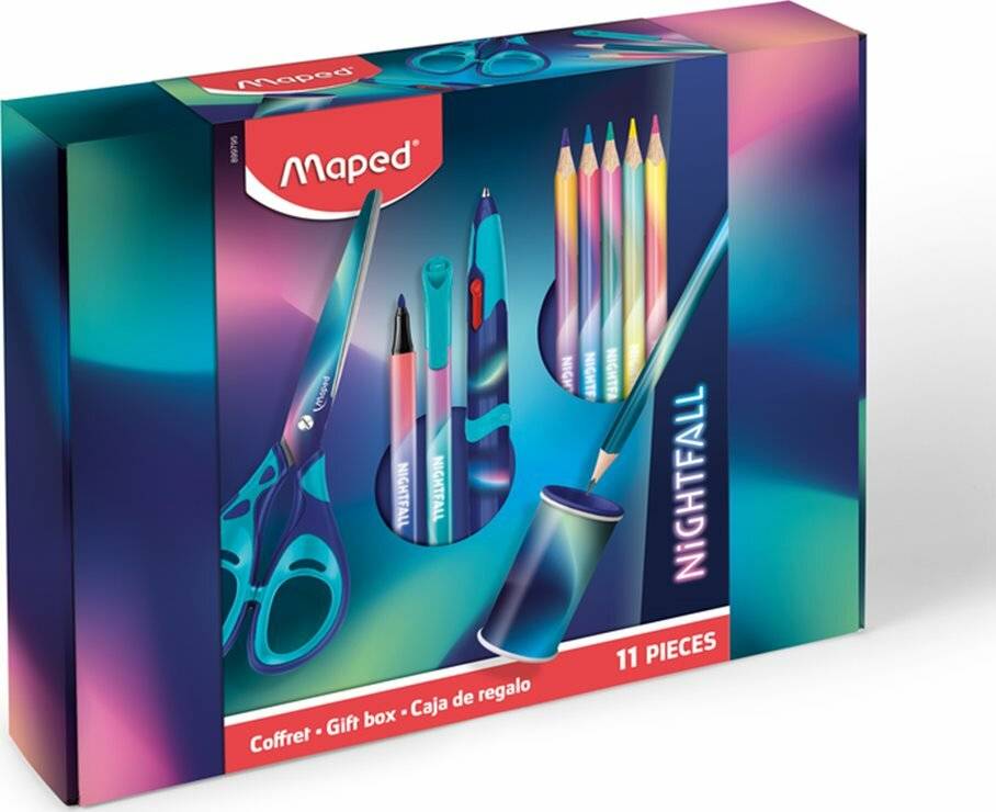 maped Schreibset NIGHTFALL bunt