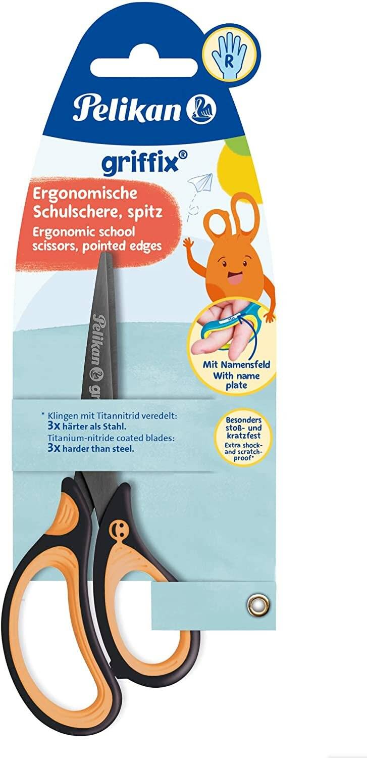 Pelikan Papierschere griffix® schwarz-orange 14,0 cm