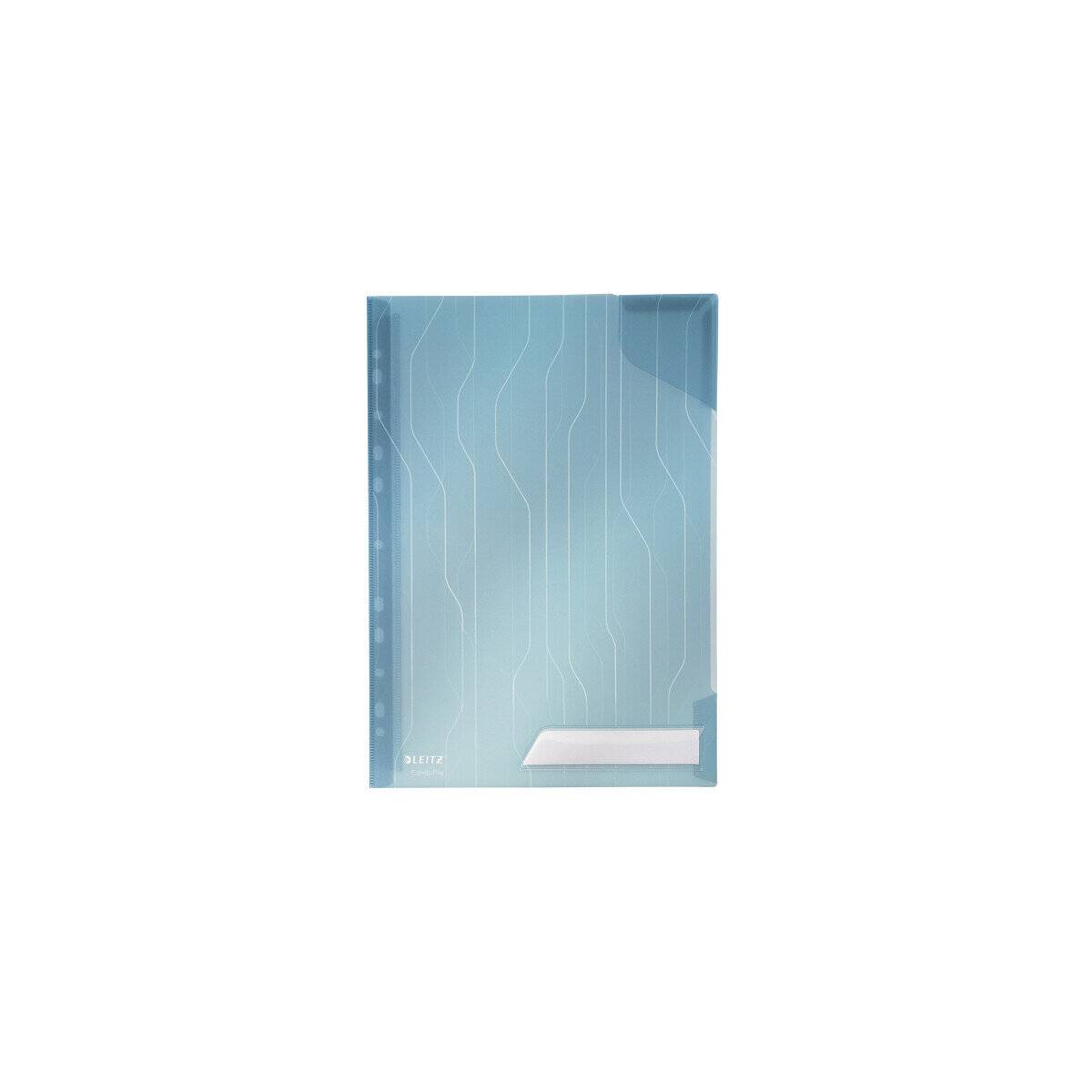 5 LEITZ Prospekthüllen CombiFile DIN A4 blau genarbt 0,20 mm